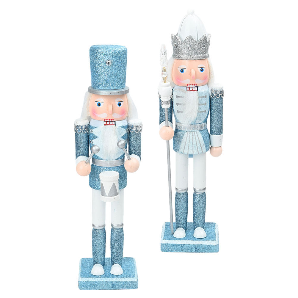 Nutcracker Figurine - 2Pcs Traditional Wooden Nutcracker Soldier Figurines