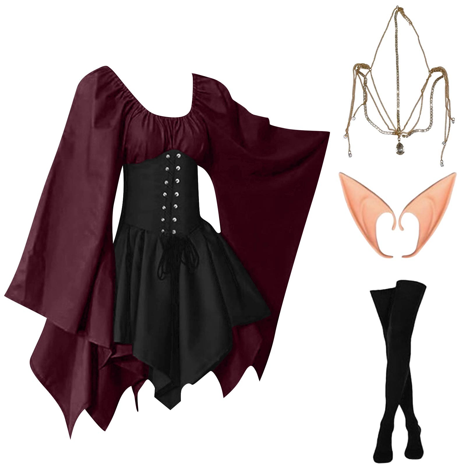 Halloween Cosplay Palace Victo - Elf Costume Christmas บทวิจารณ์และราคา