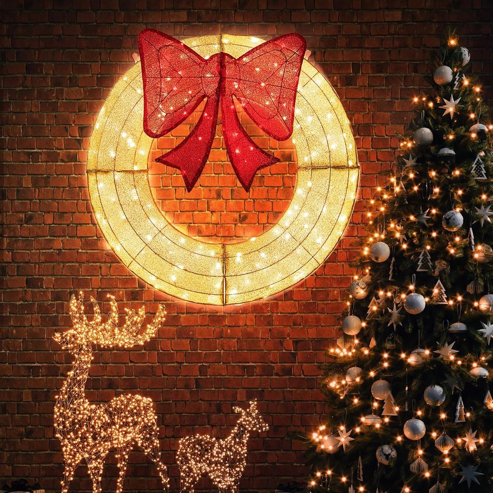 48 Inch Pre-Lit Christmas Wrea - Christmas Lights Outdoor บทวิจารณ์และราคา