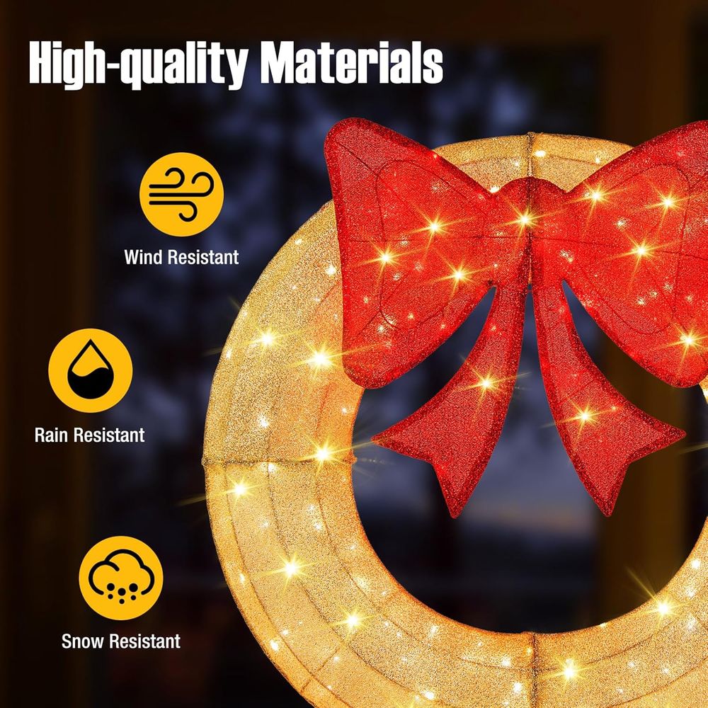 48 Inch Pre-Lit Christmas Wrea - Christmas Lights Outdoor บทวิจารณ์และราคา