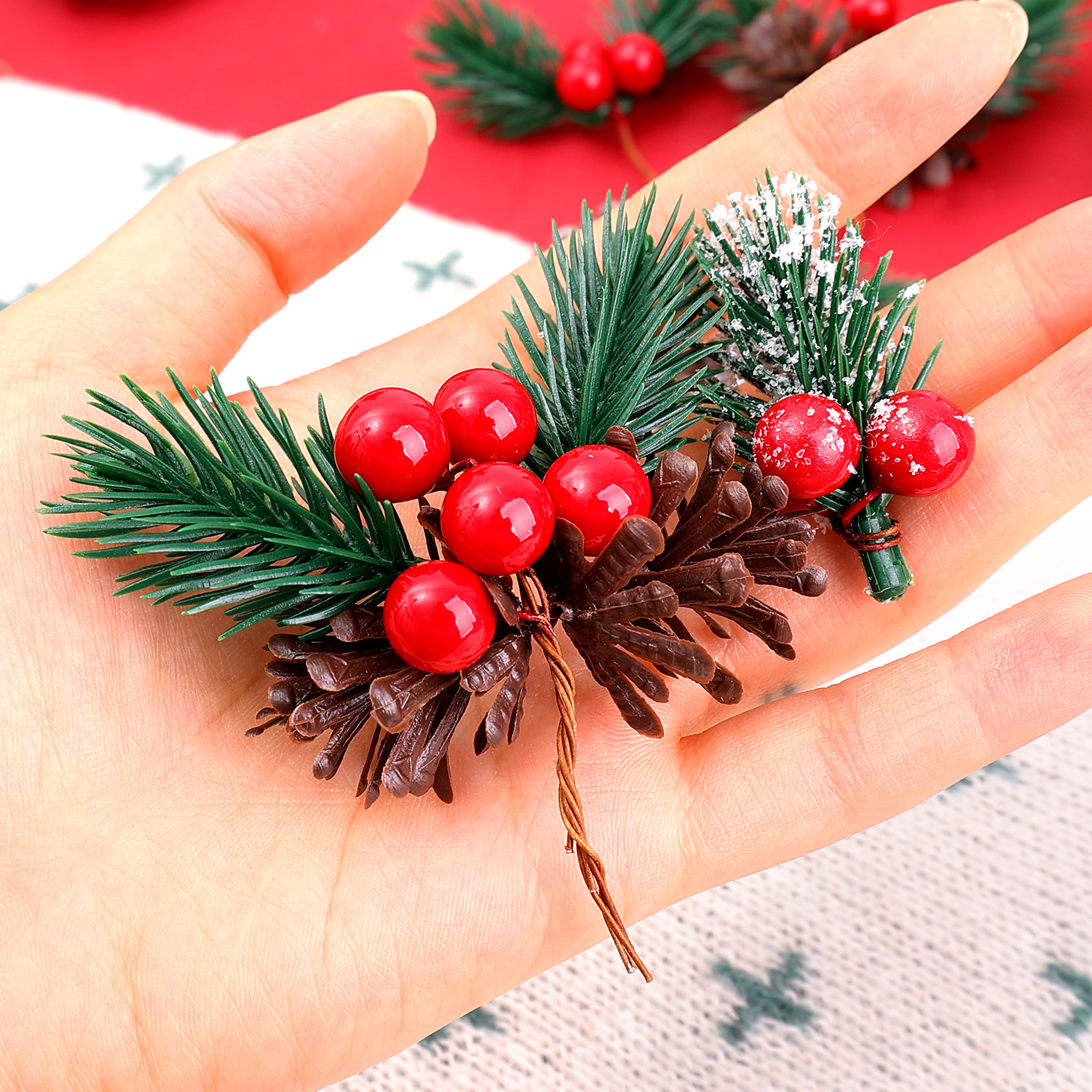 5/50Pcs Christmas Artificial P - Christmas Tree Artificial บทวิจารณ์และราคา