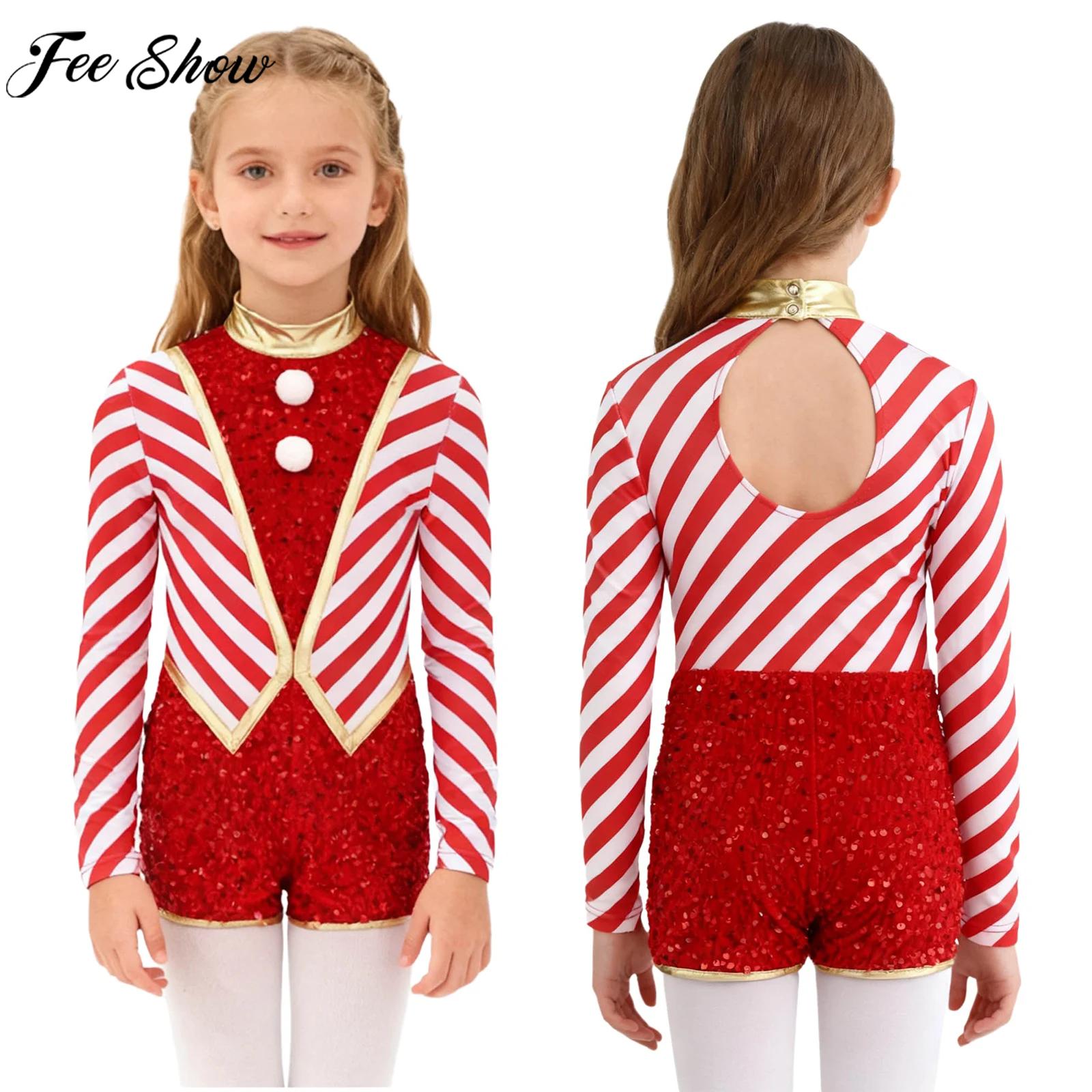 Kids Girls Long Sleeve Sequin  - Elf Costume Christmas บทวิจารณ์และราคา