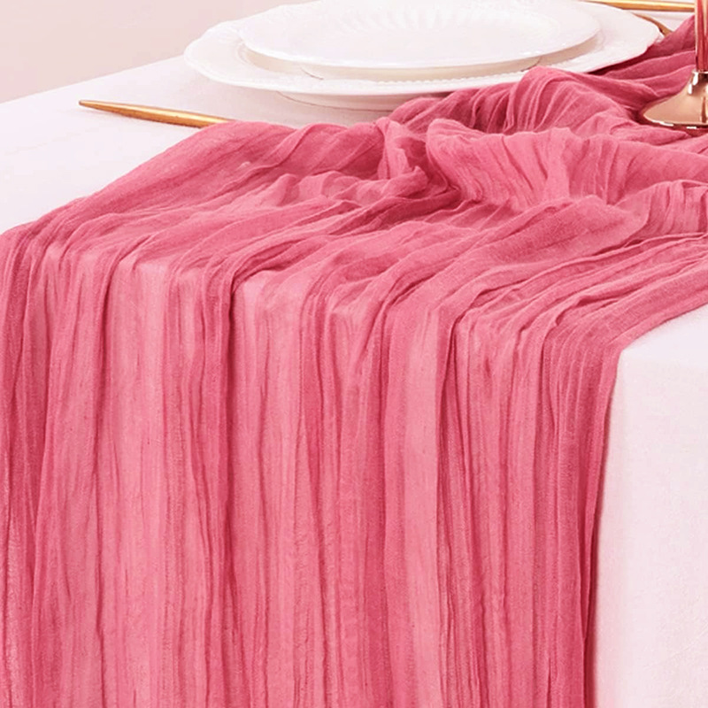 Red Table Runner Gauze Wedding - Christmas Table Runner บทวิจารณ์และราคา