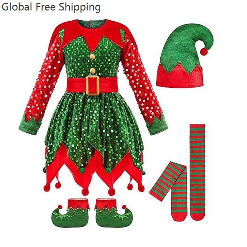 Girls Christmas Costume Set Sa - Elf Costume Christmas บทวิจารณ์และราคา