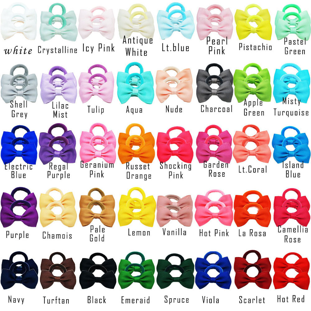 40/60/80 Baby Girls Hair Ties  - Ribbon Bow Gift บทวิจารณ์และราคา