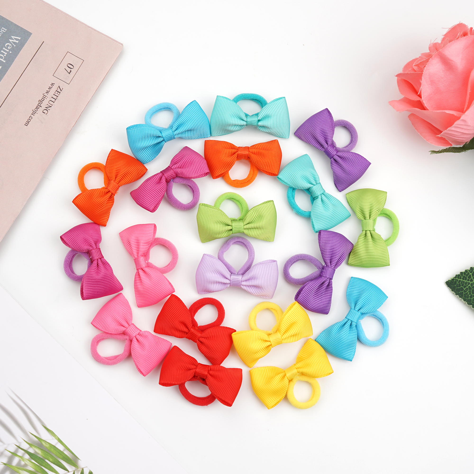 40/60/80 Baby Girls Hair Ties  - Ribbon Bow Gift บทวิจารณ์และราคา