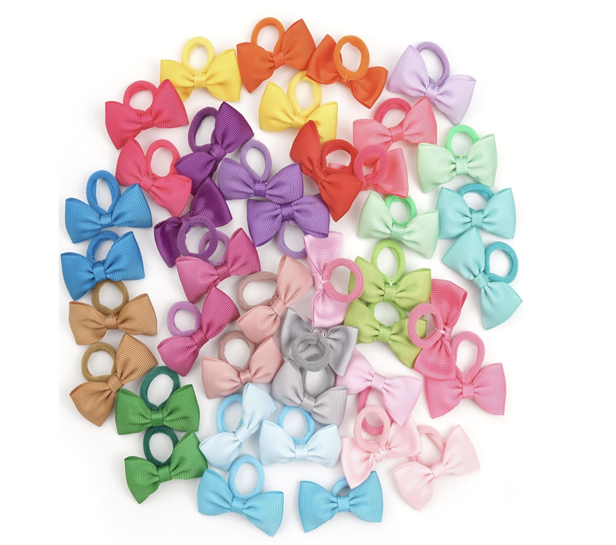40/60/80 Baby Girls Hair Ties  - Ribbon Bow Gift บทวิจารณ์และราคา