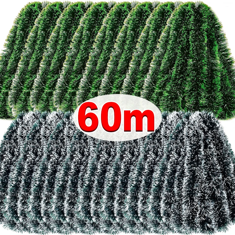 60/4m Christmas Tinsel Ribbons - Tinsel Garland Decoration บทวิจารณ์และราคา