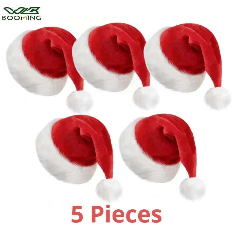 5/1PCS Christmas Hat Plush Adu - Santa Hat Plush บทวิจารณ์และราคา