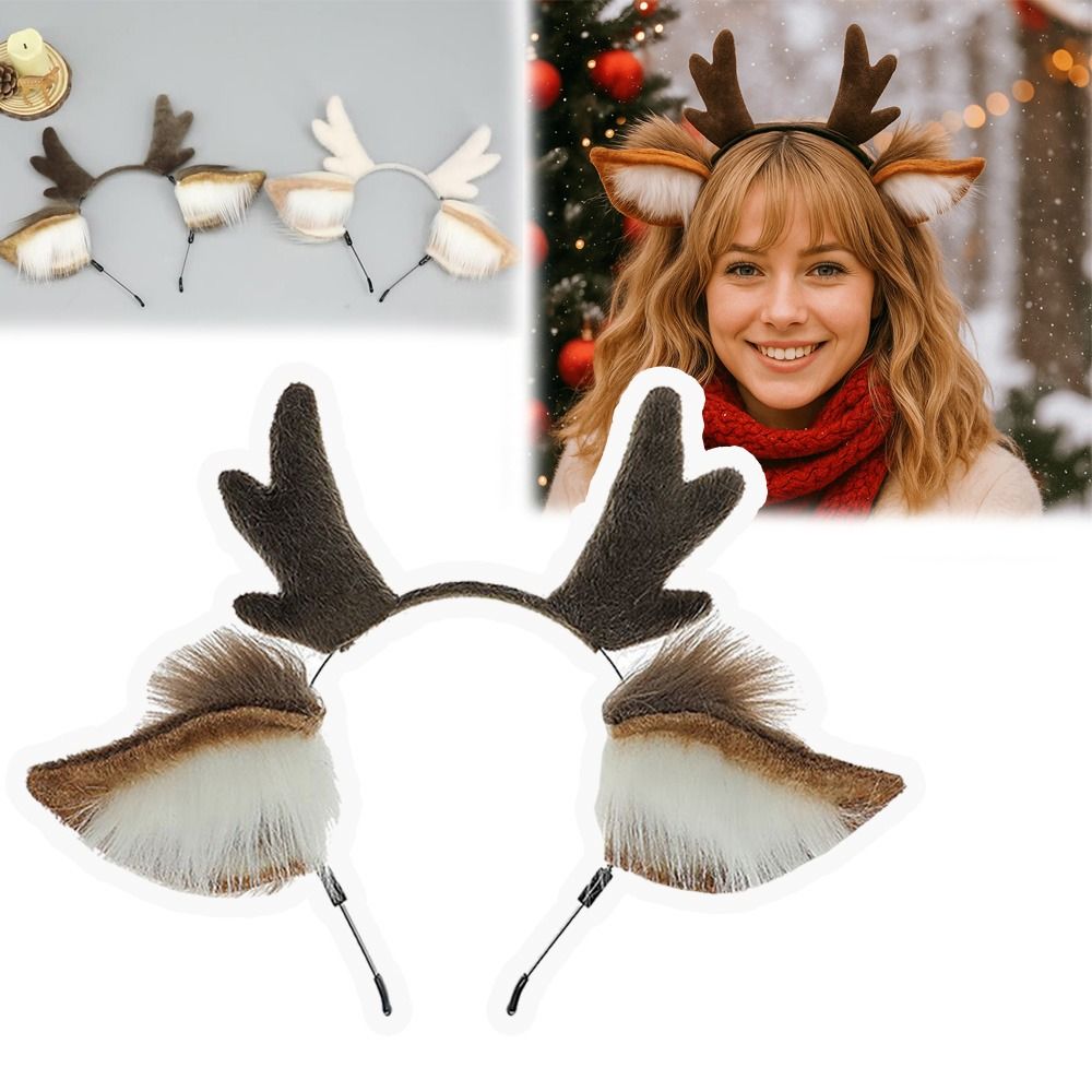 Unisex Deer Ears Reindeer Antl - Reindeer Antlers Headband บทวิจารณ์และราคา