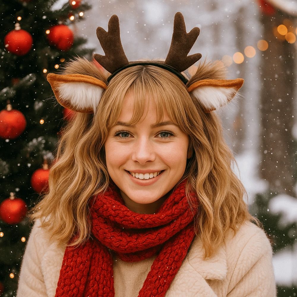 Unisex Deer Ears Reindeer Antl - Reindeer Antlers Headband บทวิจารณ์และราคา