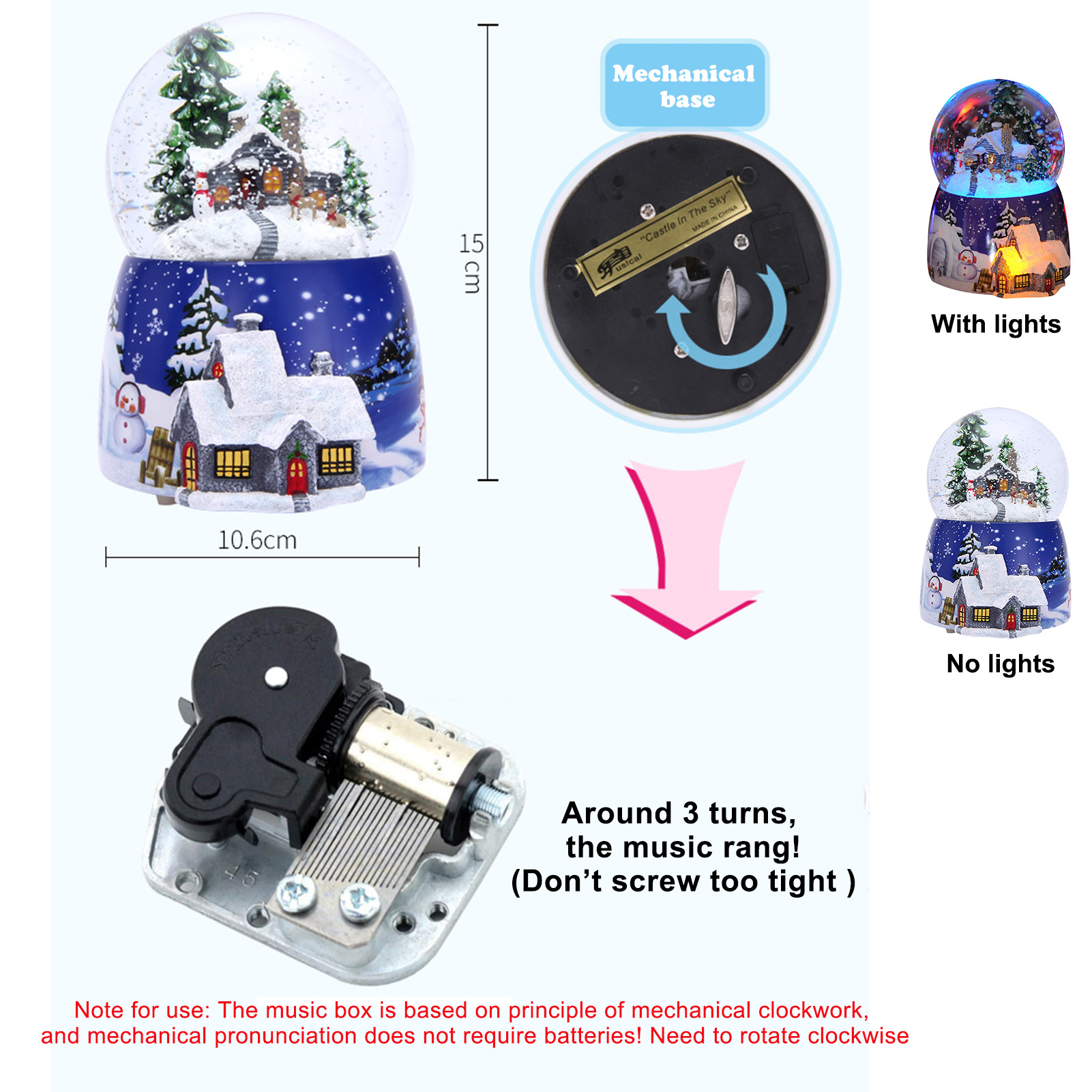 1 Pcs Resin Music Box Crystal  - Snow Globe Musical บทวิจารณ์และราคา