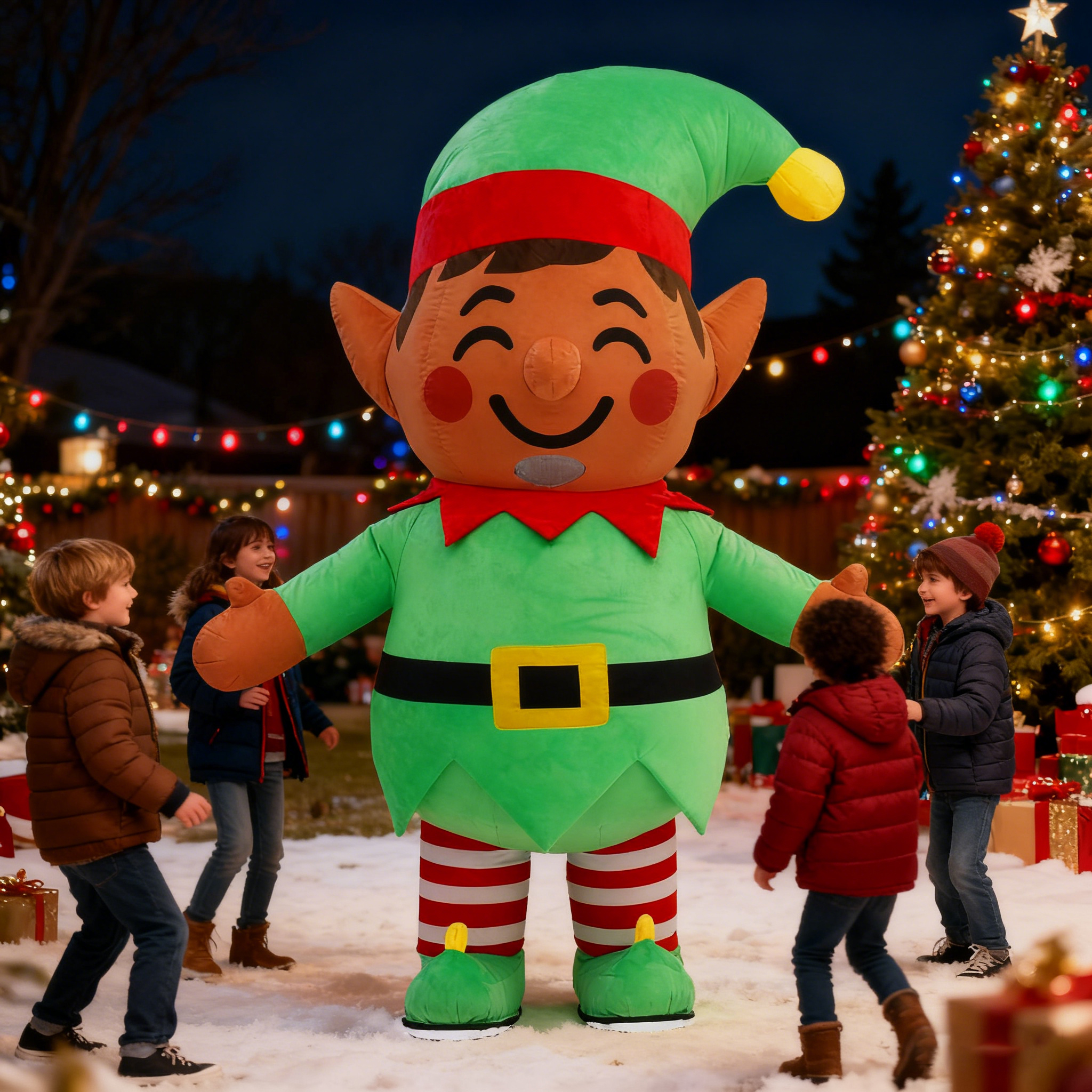 Inflatable Christmas Elf Plush - Elf Costume Christmas บทวิจารณ์และราคา