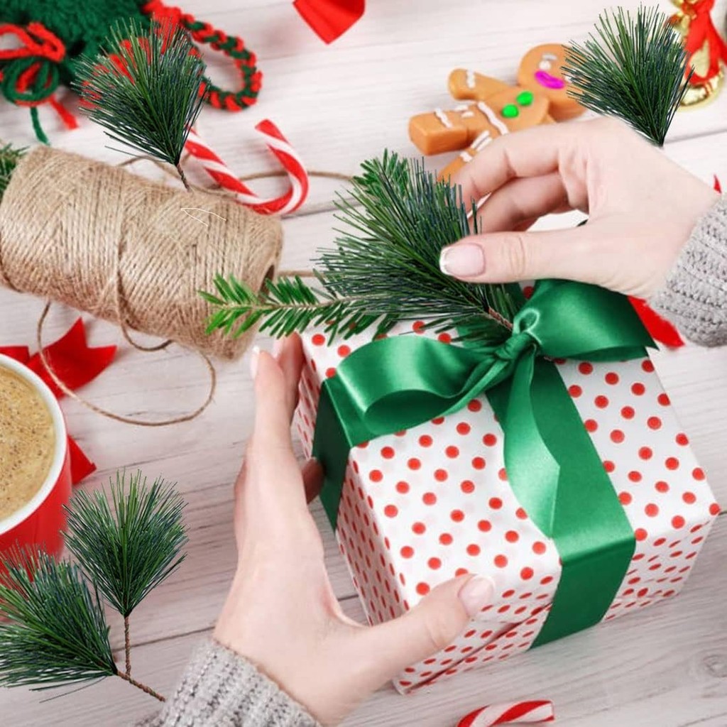 10-100pcs Artificial Green Pin - Christmas Wreath Fake บทวิจารณ์และราคา