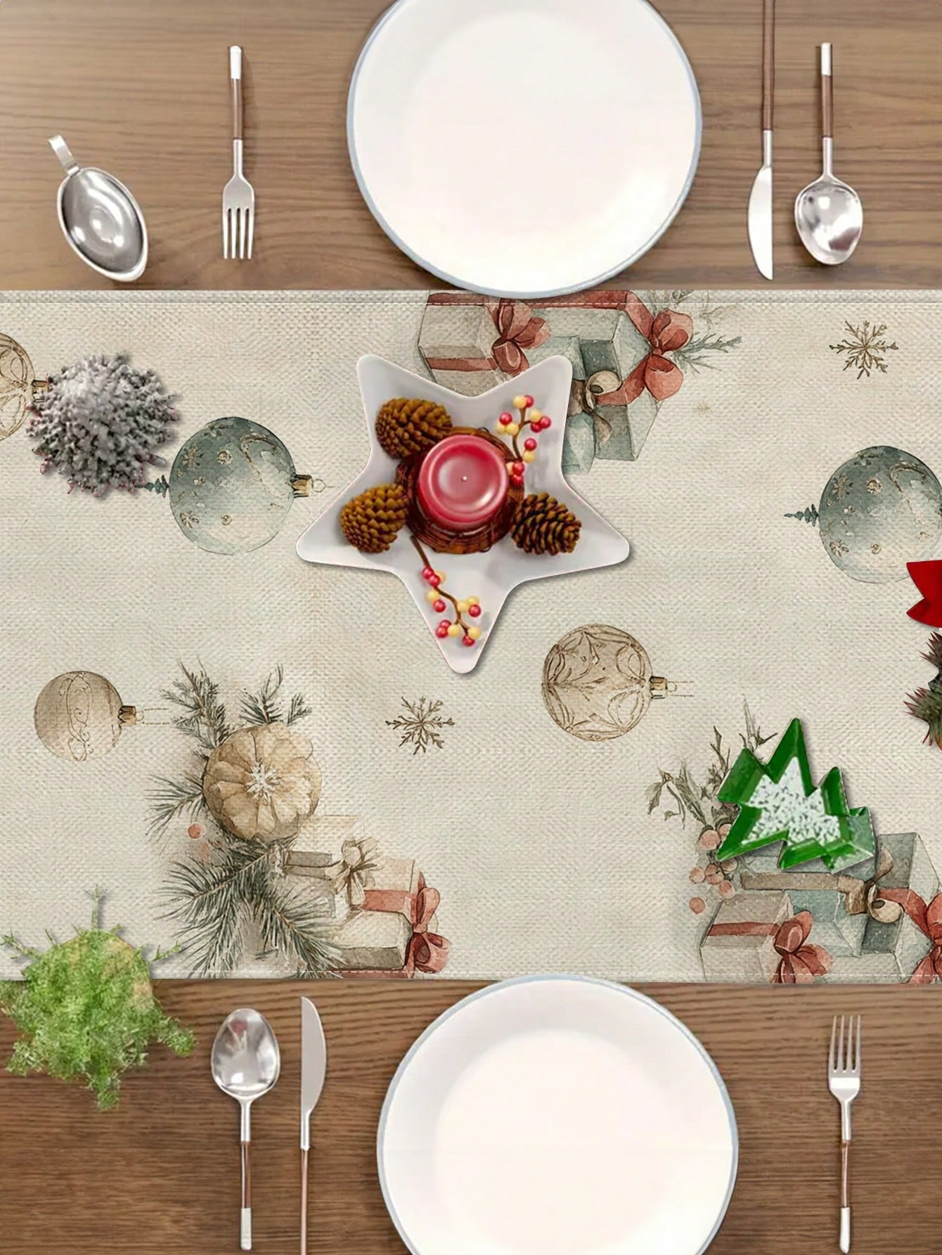 1pc Christmas Nutcracker & Bal - Christmas Table Runner บทวิจารณ์และราคา