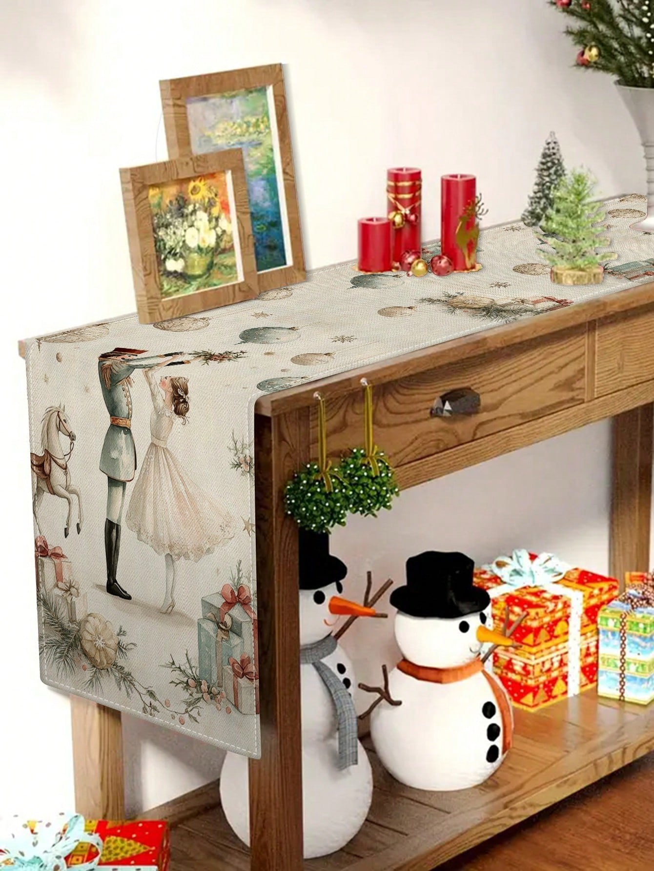 1pc Christmas Nutcracker & Bal - Christmas Table Runner บทวิจารณ์และราคา