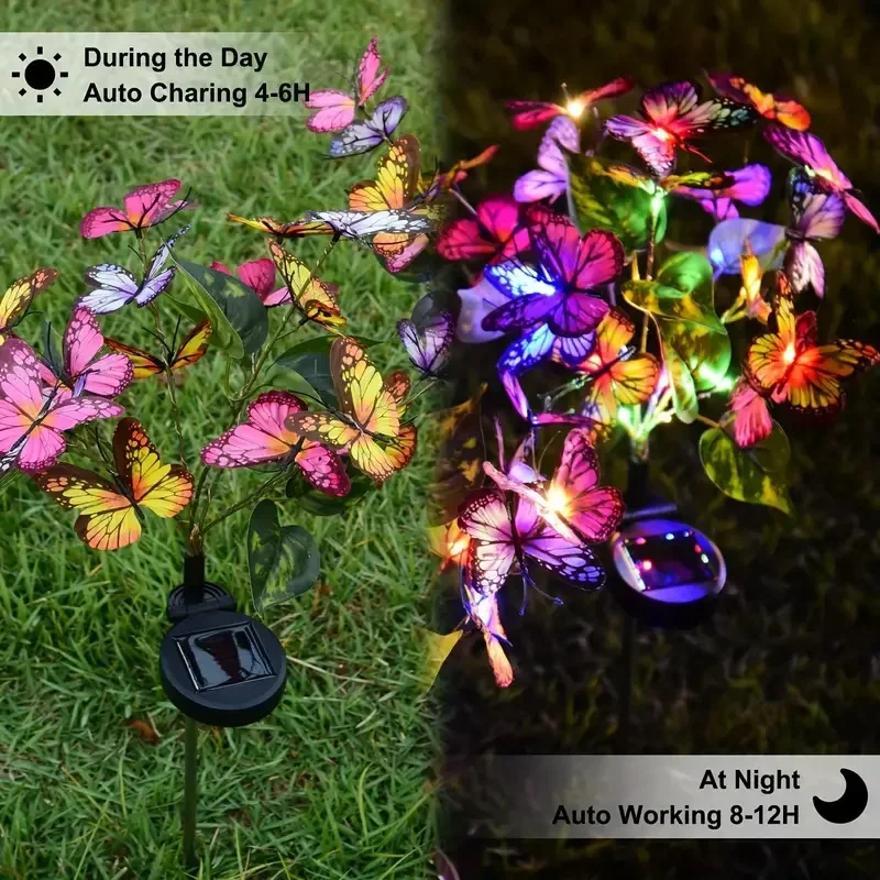 Solar LED Butterfly Garden Lig - Christmas Lights Outdoor บทวิจารณ์และราคา