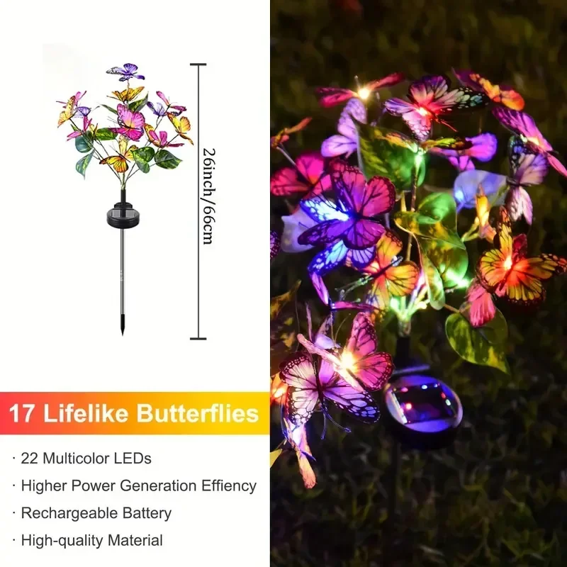 Solar LED Butterfly Garden Lig - Christmas Lights Outdoor บทวิจารณ์และราคา
