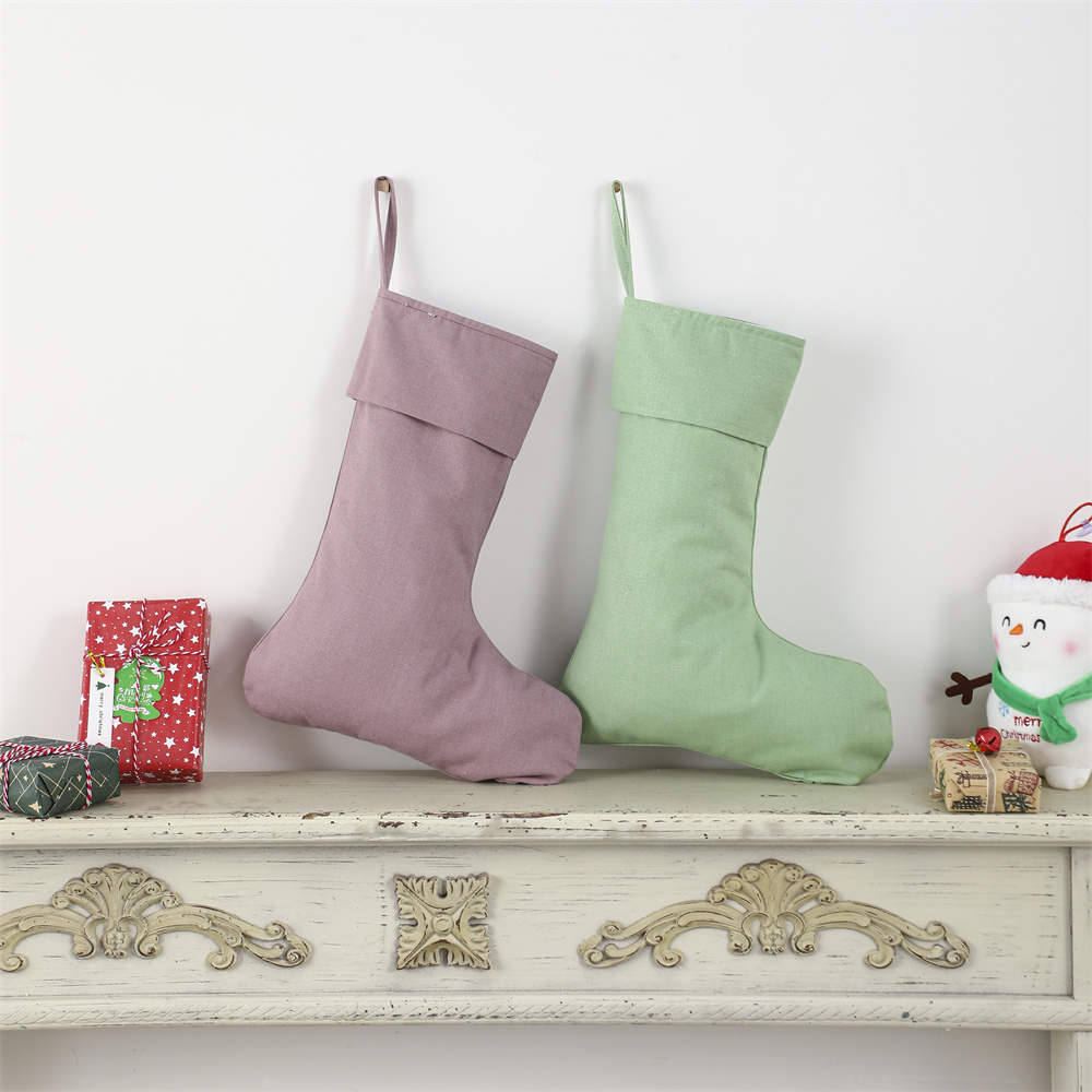 Linen Christmas Stocking Xmas  - Christmas Stocking Hanging บทวิจารณ์และราคา
