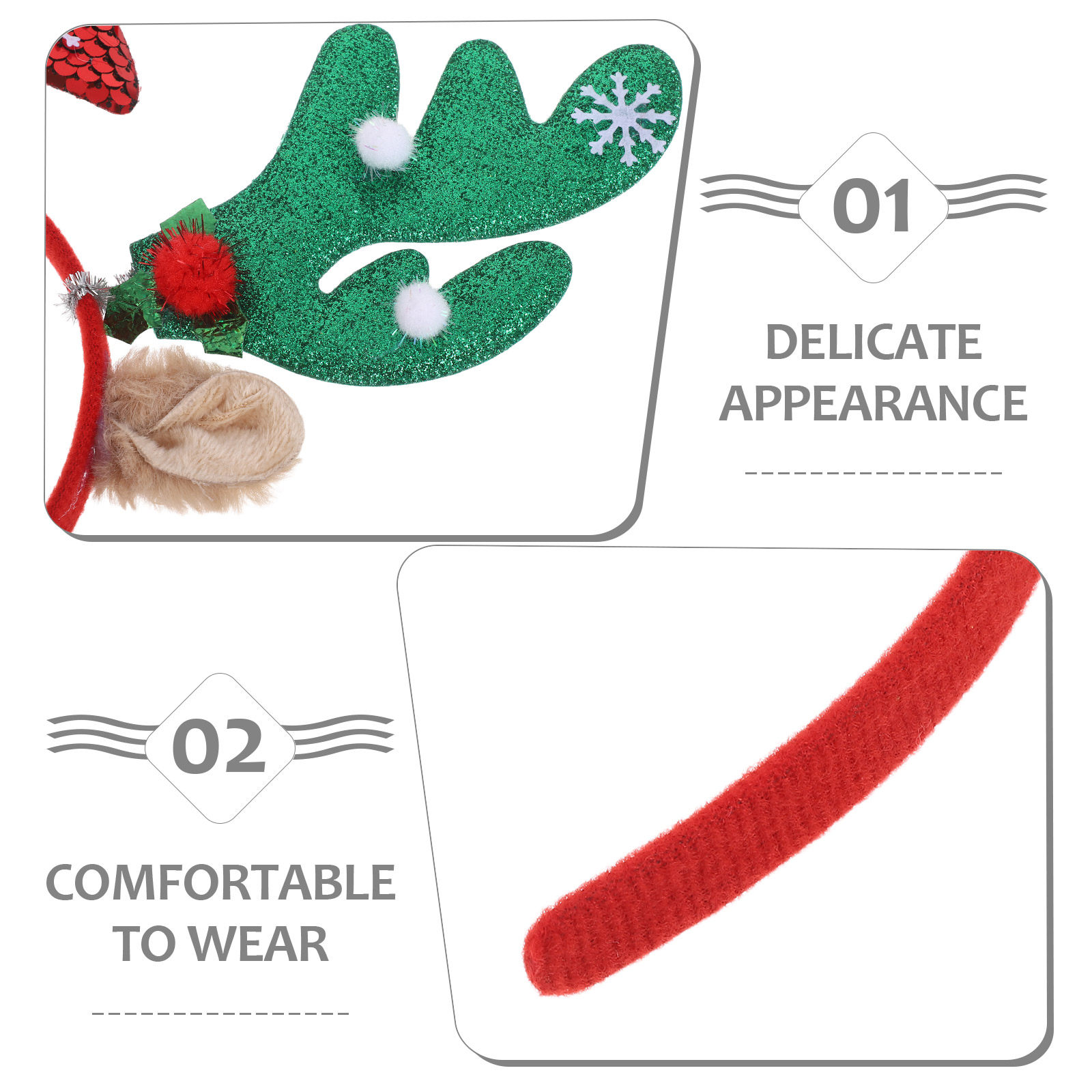 2Pcs Christmas Reindeer Antler - Reindeer Antlers Headband บทวิจารณ์และราคา