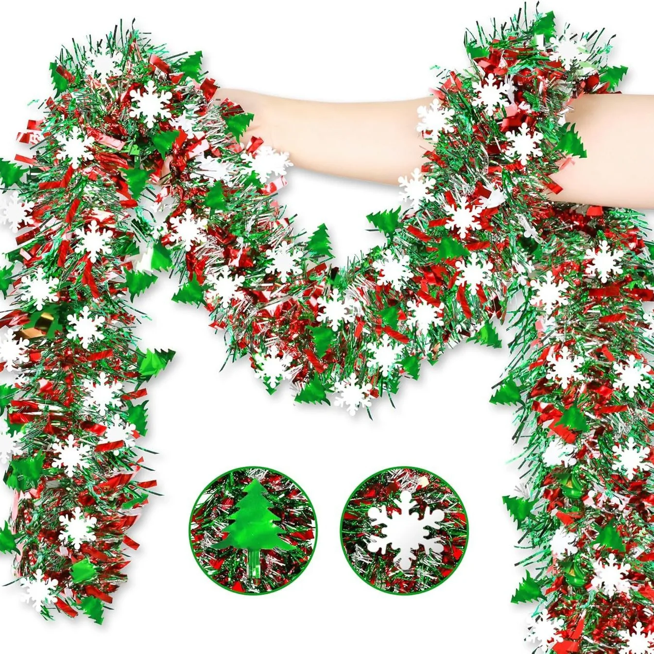 2M Christmas Snowflake Tinsel  - Tinsel Garland Decoration บทวิจารณ์และราคา