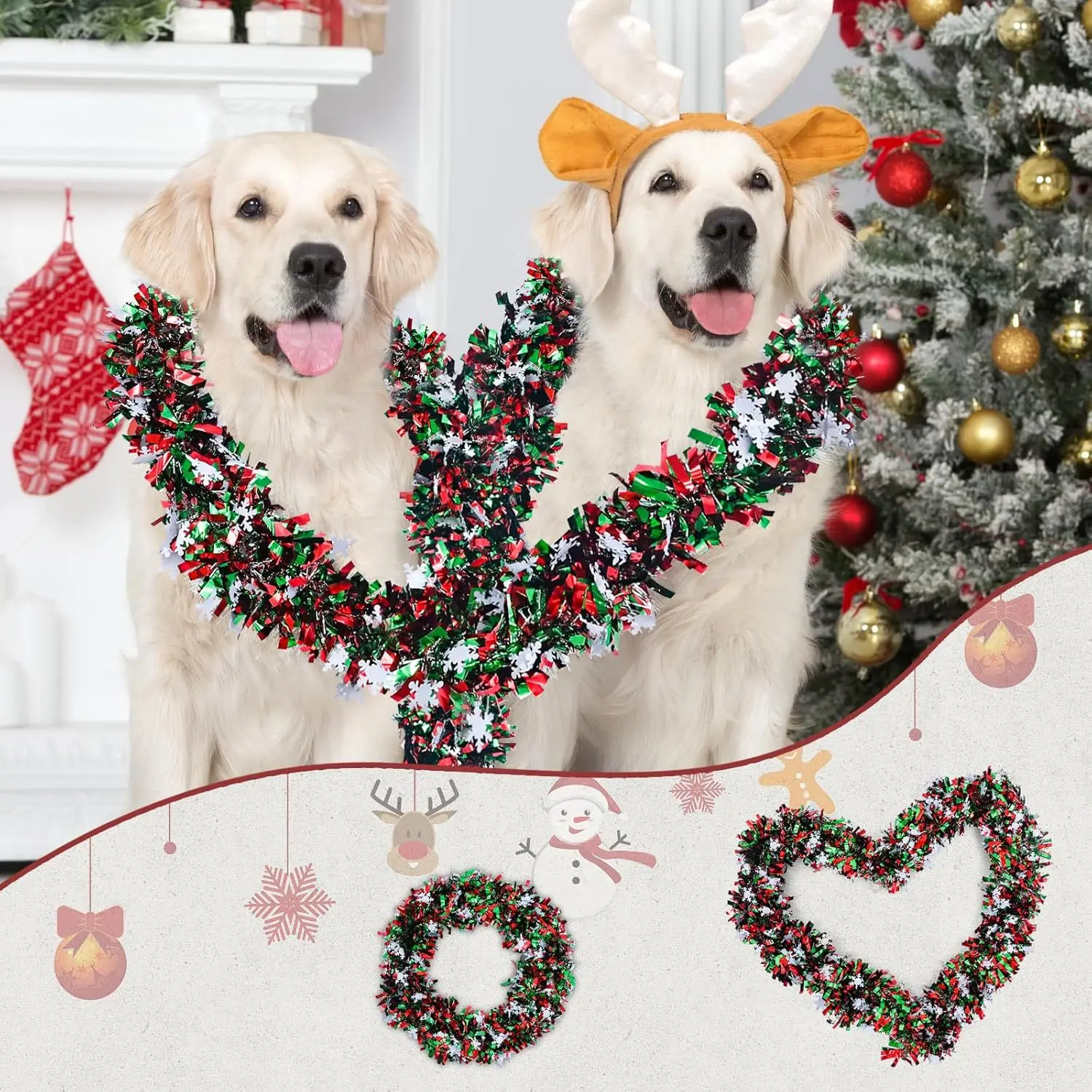 2M Christmas Snowflake Tinsel  - Tinsel Garland Decoration บทวิจารณ์และราคา