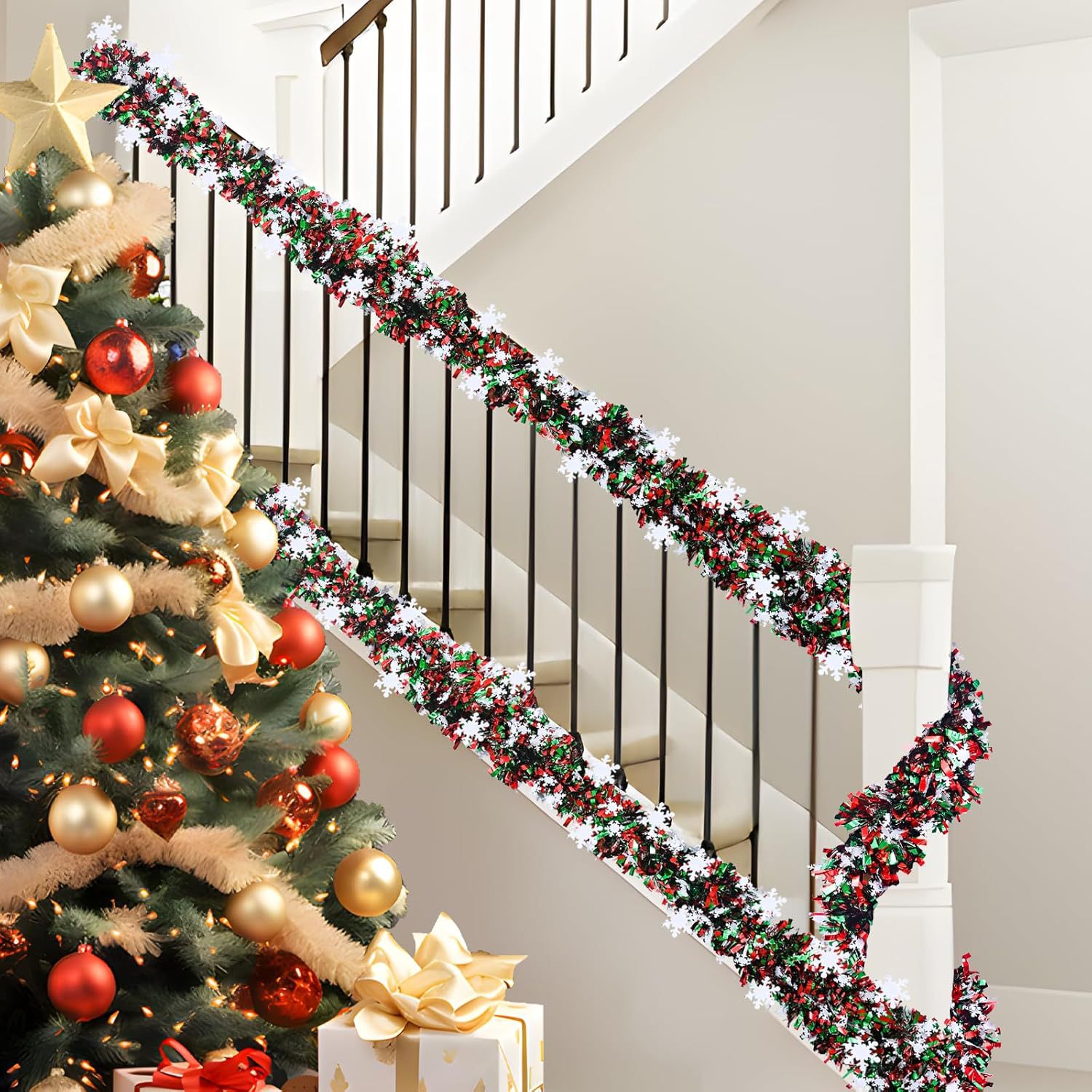2M Christmas Snowflake Tinsel  - Tinsel Garland Decoration บทวิจารณ์และราคา