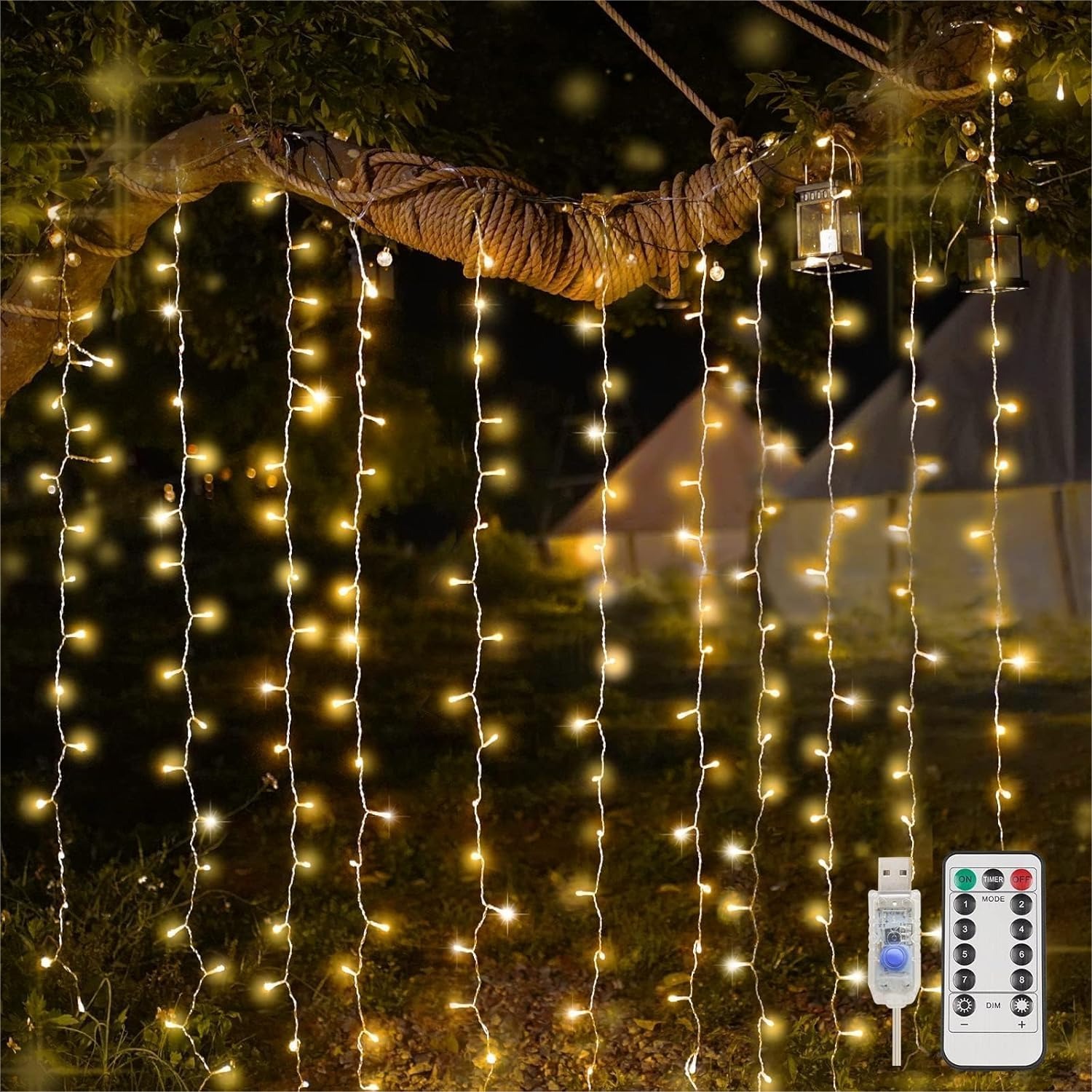 Curtain Lights For Bedroom 200 - Christmas Lights Outdoor บทวิจารณ์และราคา