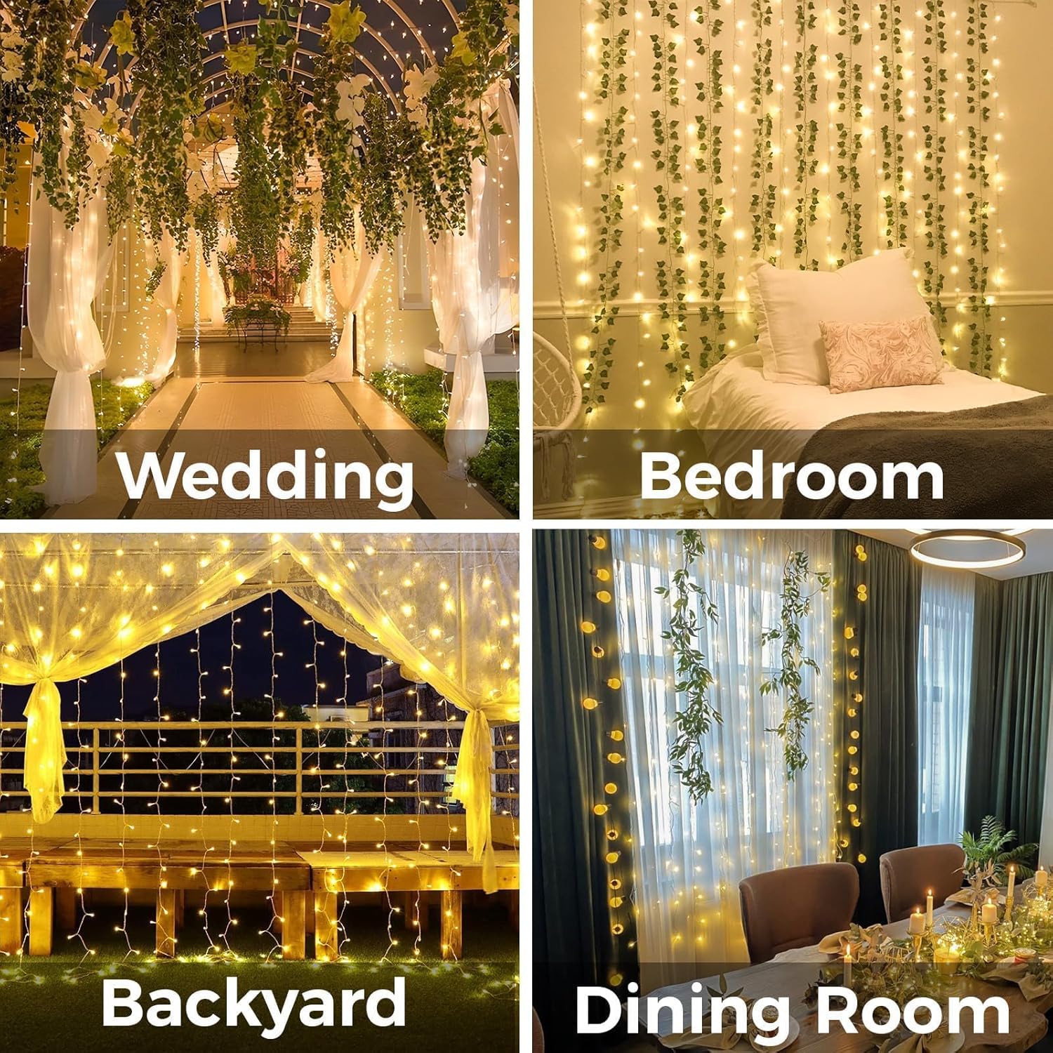 Curtain Lights For Bedroom 200 - Christmas Lights Outdoor บทวิจารณ์และราคา