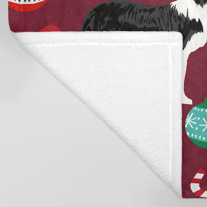 Border Collie Christmas Stocki - Christmas Throw Blanket บทวิจารณ์และราคา