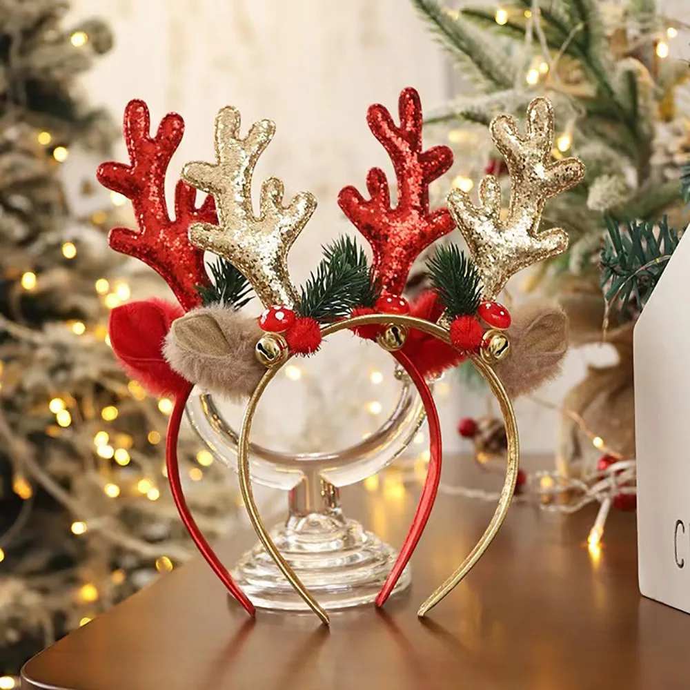 ！Christmas Glitter Deer Antler - Reindeer Antlers Headband บทวิจารณ์และราคา