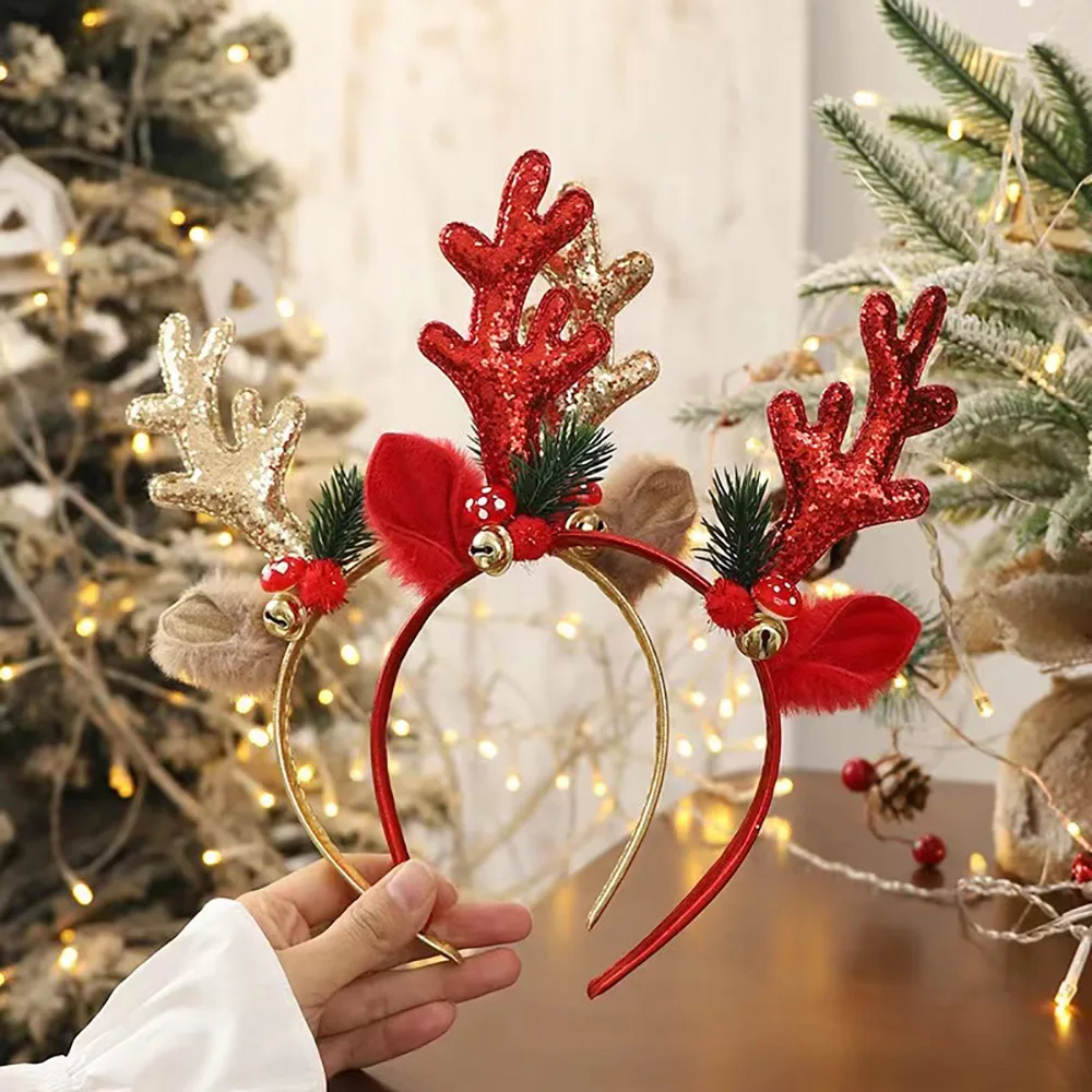 ！Christmas Glitter Deer Antler - Reindeer Antlers Headband บทวิจารณ์และราคา