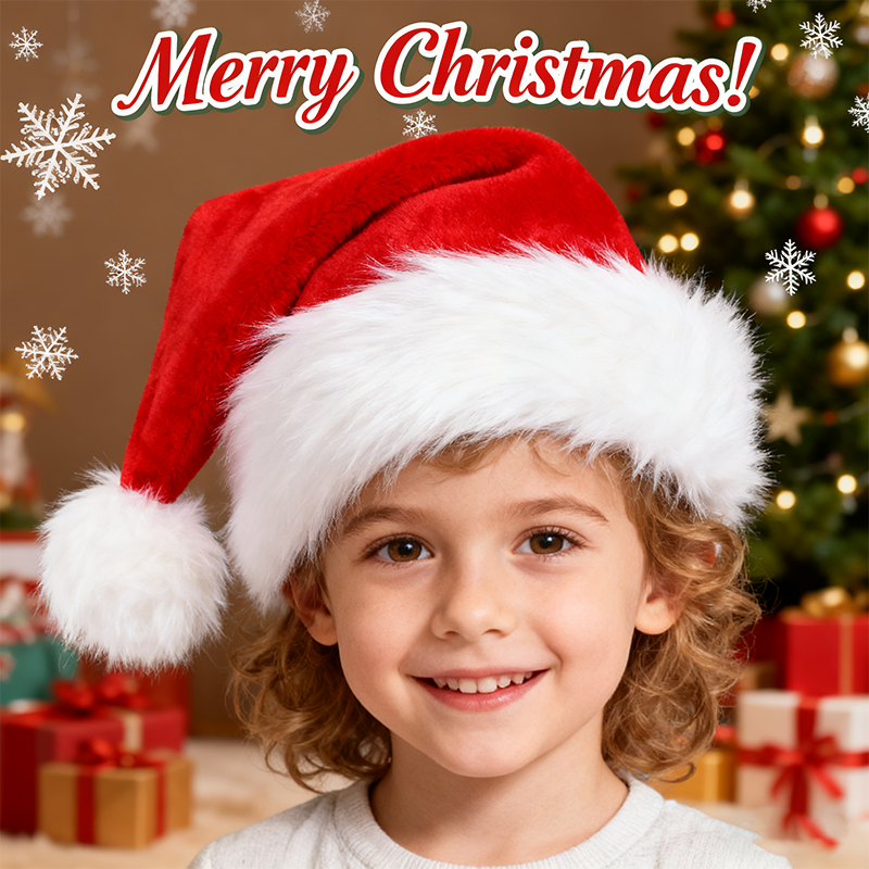 Christmas Santa Hat Xmas Long  - Santa Hat Plush บทวิจารณ์และราคา