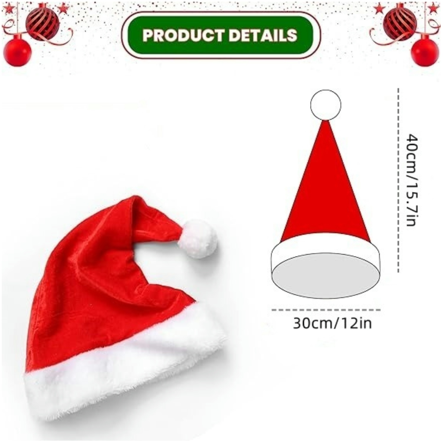 Fluffy Red Santa Hats Set with - Santa Hat Plush บทวิจารณ์และราคา