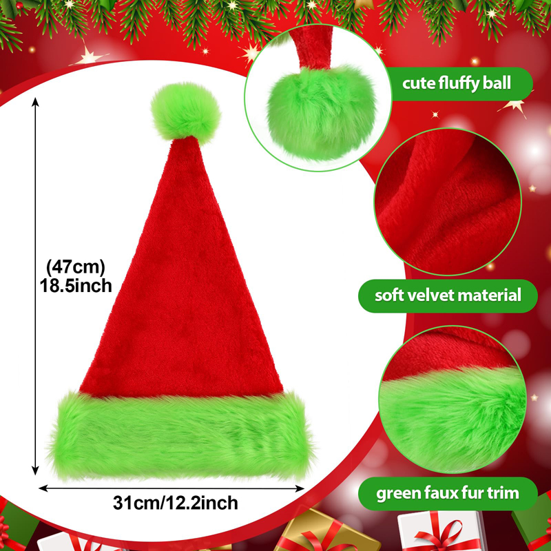 1pc, Santa Claus hat Christmas - Santa Hat Plush บทวิจารณ์และราคา