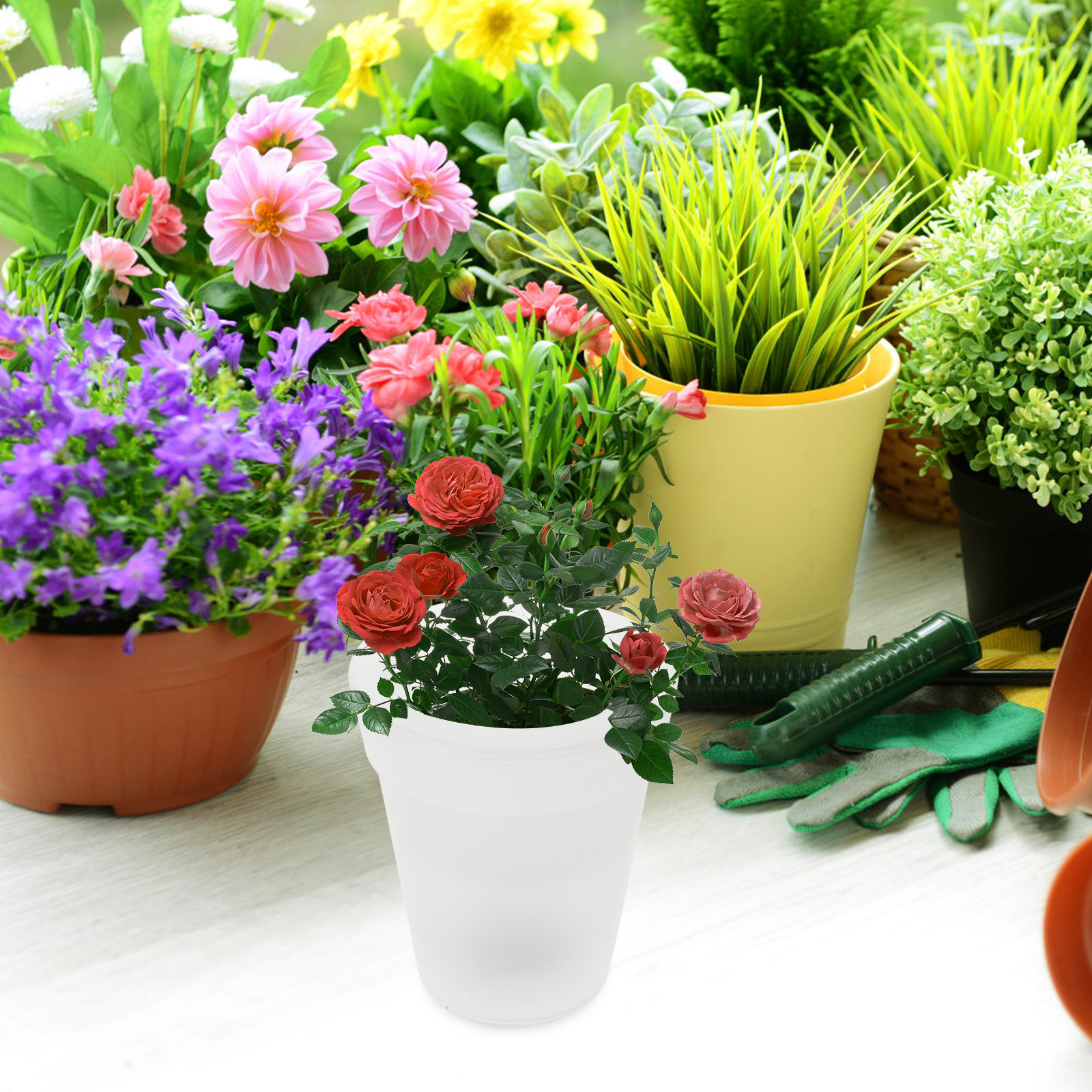 Flowerpot Solar Light Outdoor  - Christmas Lights Outdoor บทวิจารณ์และราคา