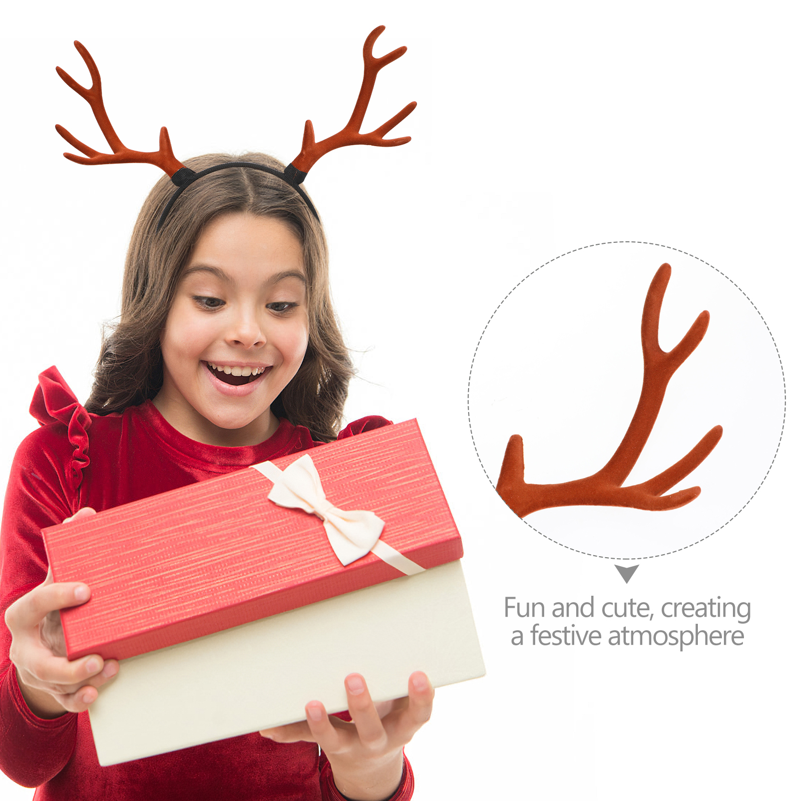 1pc Lovely Christmas Antler Ha - Reindeer Antlers Headband บทวิจารณ์และราคา
