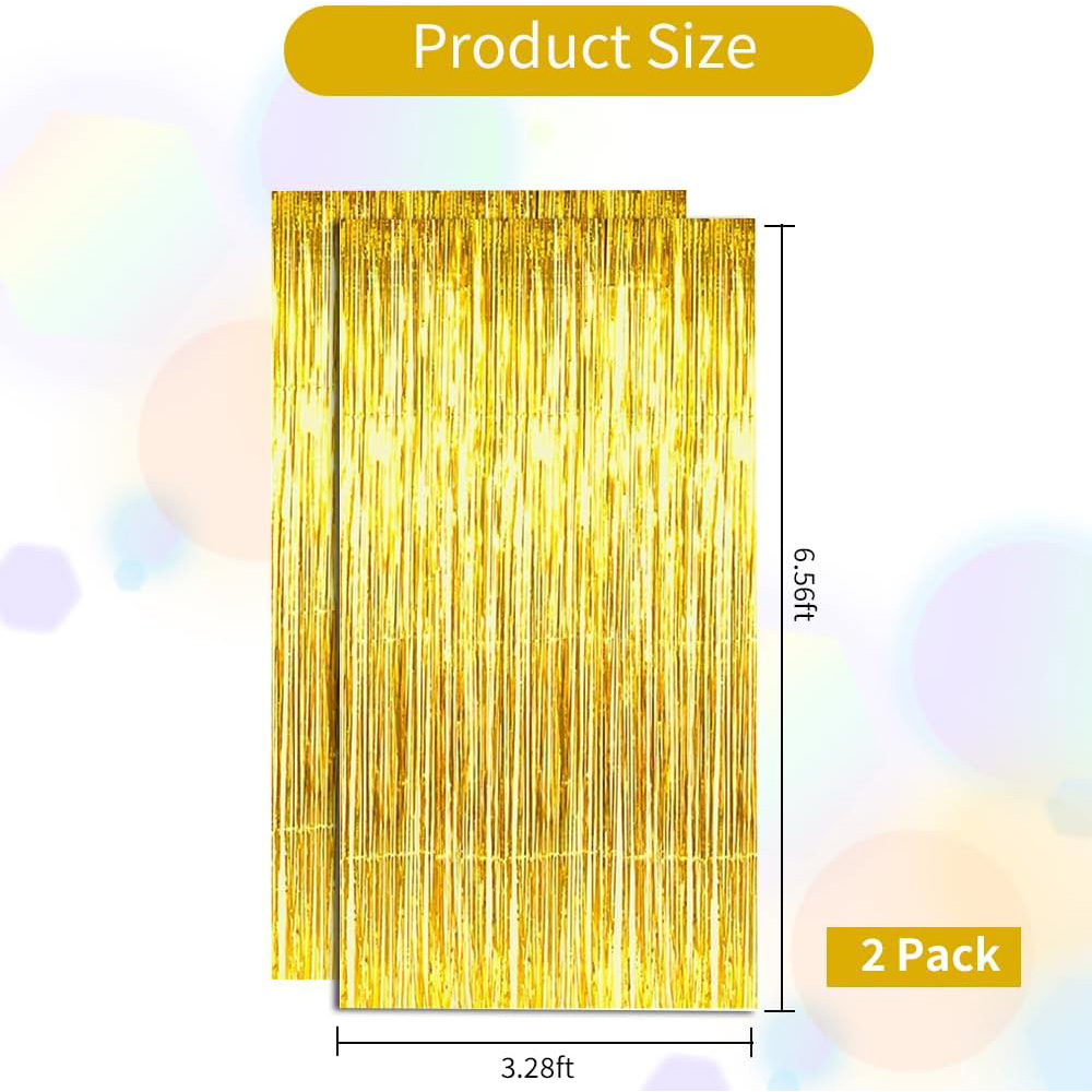 2Pack Gold Metallic Foil Tinse - Tinsel Garland Decoration บทวิจารณ์และราคา