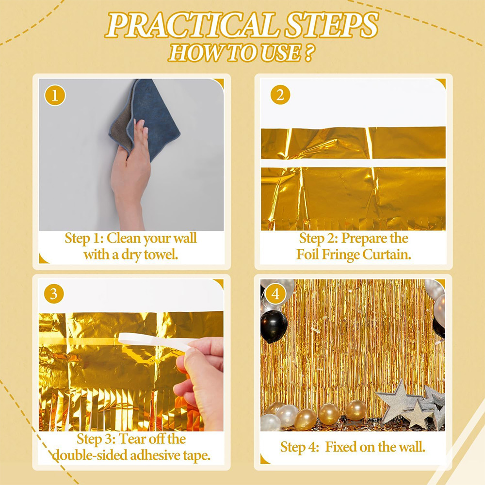 2Pack Gold Metallic Foil Tinse - Tinsel Garland Decoration บทวิจารณ์และราคา