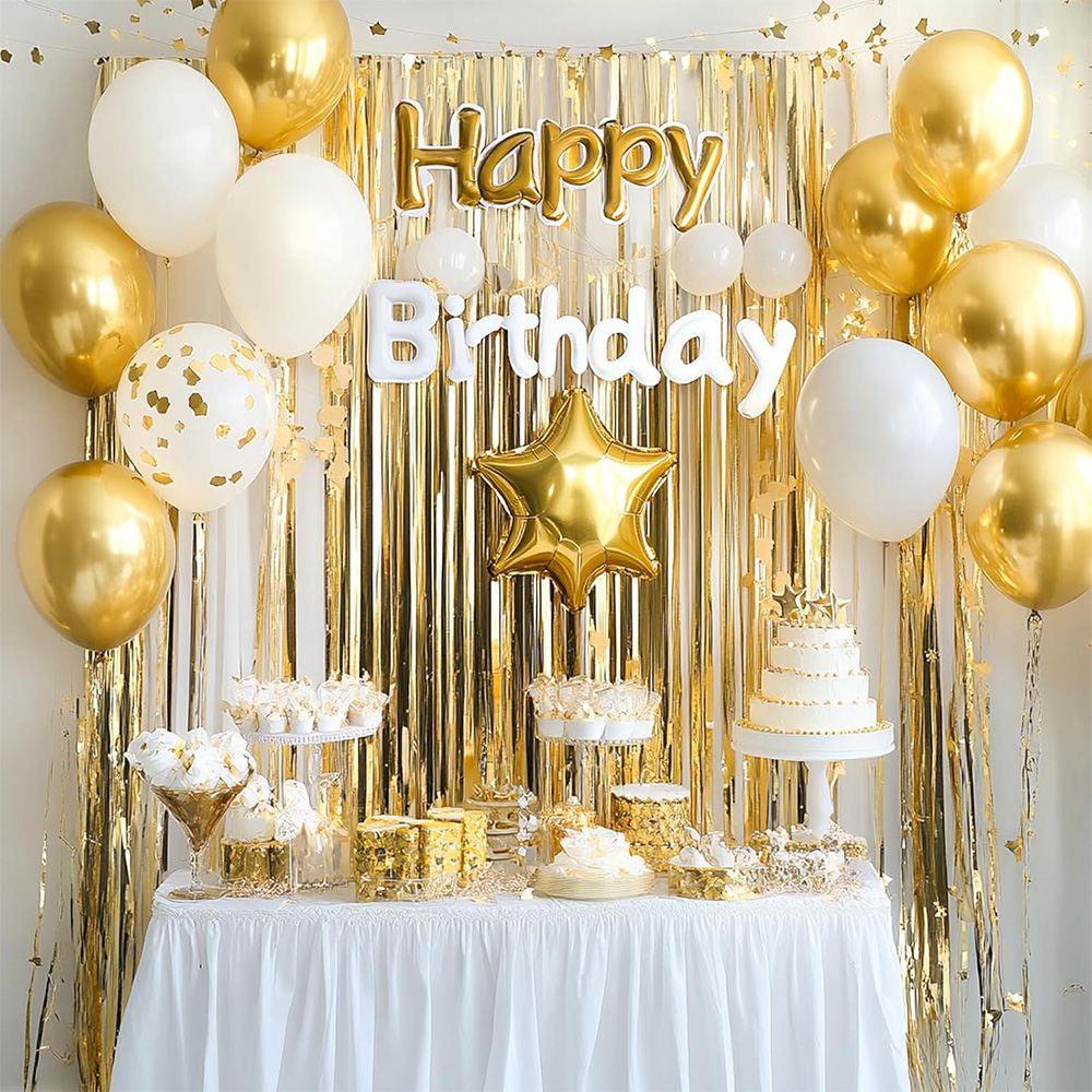 2Pack Gold Metallic Foil Tinse - Tinsel Garland Decoration บทวิจารณ์และราคา