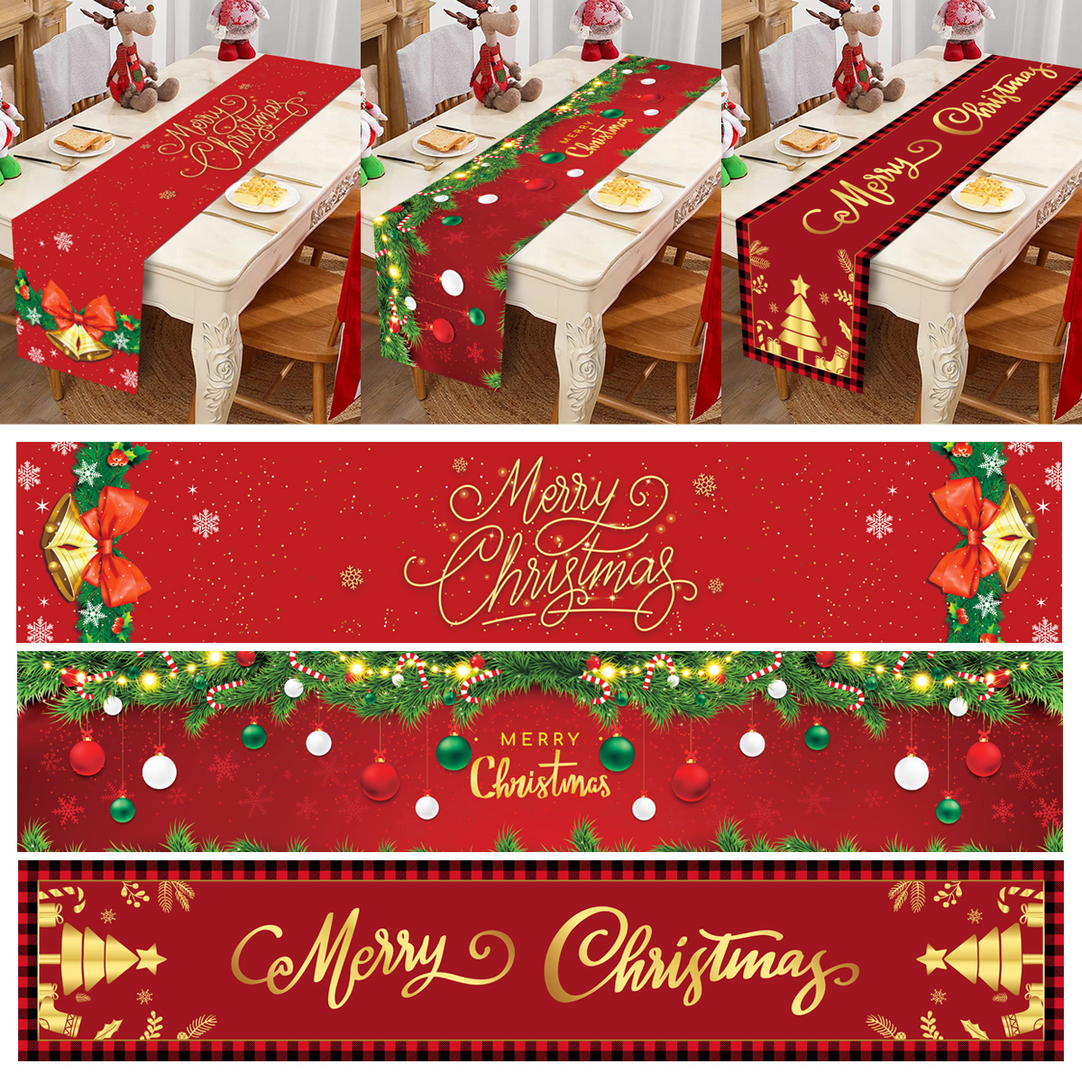 Christmas Table Runner Merry C - Christmas Table Runner บทวิจารณ์และราคา
