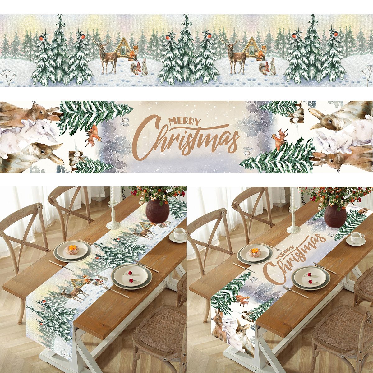 Christmas Table Runner Merry C - Christmas Table Runner บทวิจารณ์และราคา
