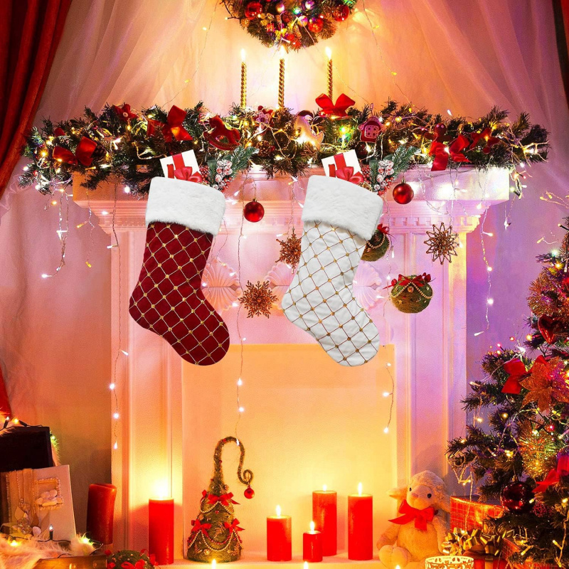 Christmas Stocking Soft Faux F - Christmas Stocking Hanging บทวิจารณ์และราคา