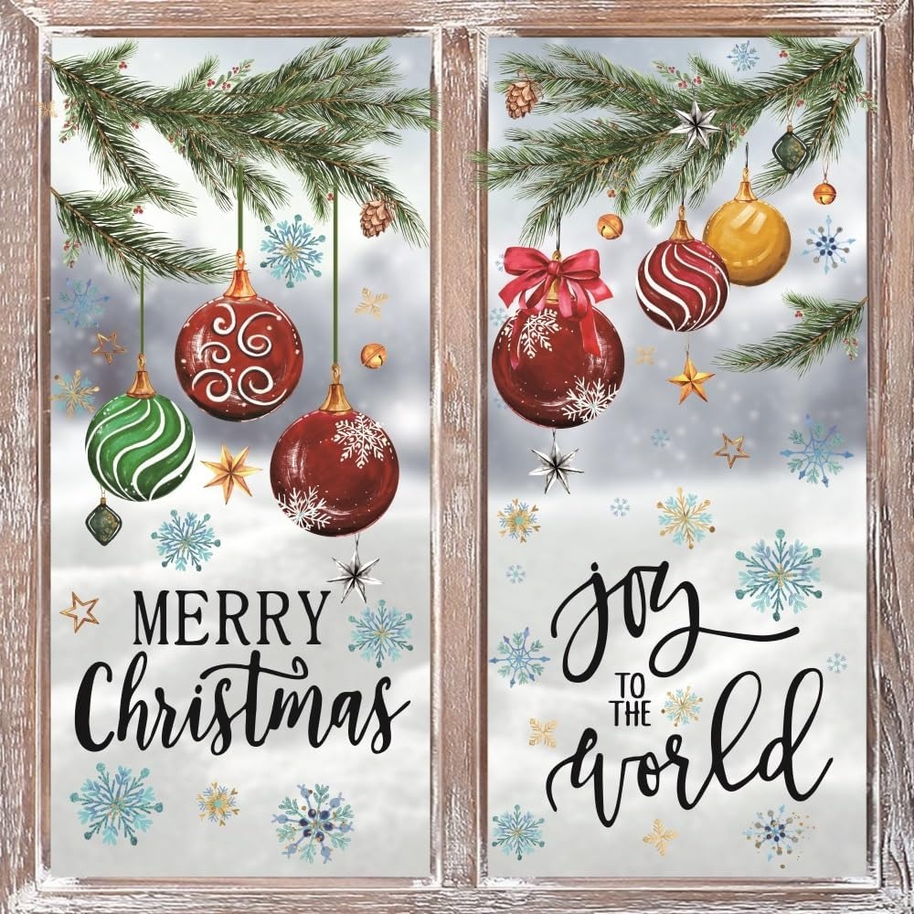 221 PCS Christmas Window Cling - Snowflake Window Decal บทวิจารณ์และราคา