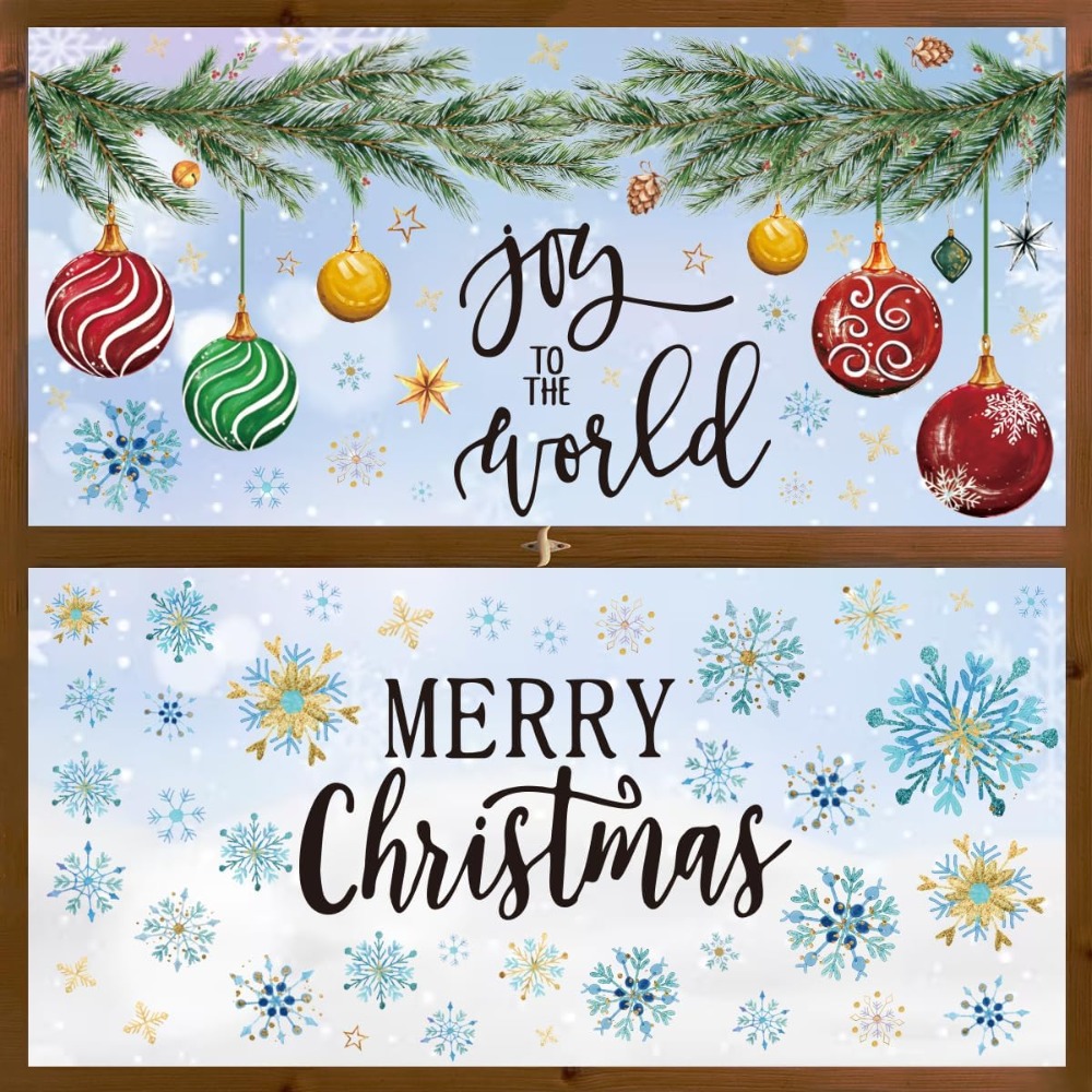 221 PCS Christmas Window Cling - Snowflake Window Decal บทวิจารณ์และราคา