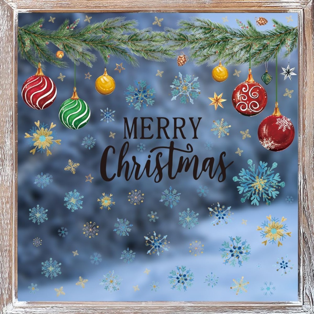 221 PCS Christmas Window Cling - Snowflake Window Decal บทวิจารณ์และราคา