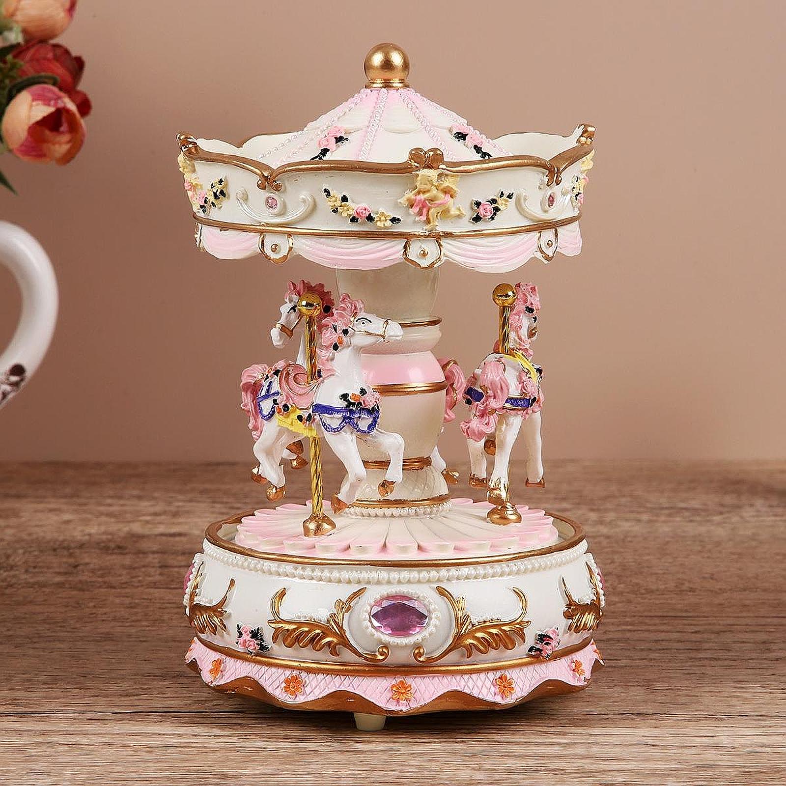 Handcrafted Resin Carousel Mus - Snow Globe Musical บทวิจารณ์และราคา