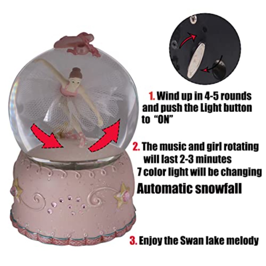 Ballerina Girl Swan Lake Rotat - Snow Globe Musical บทวิจารณ์และราคา