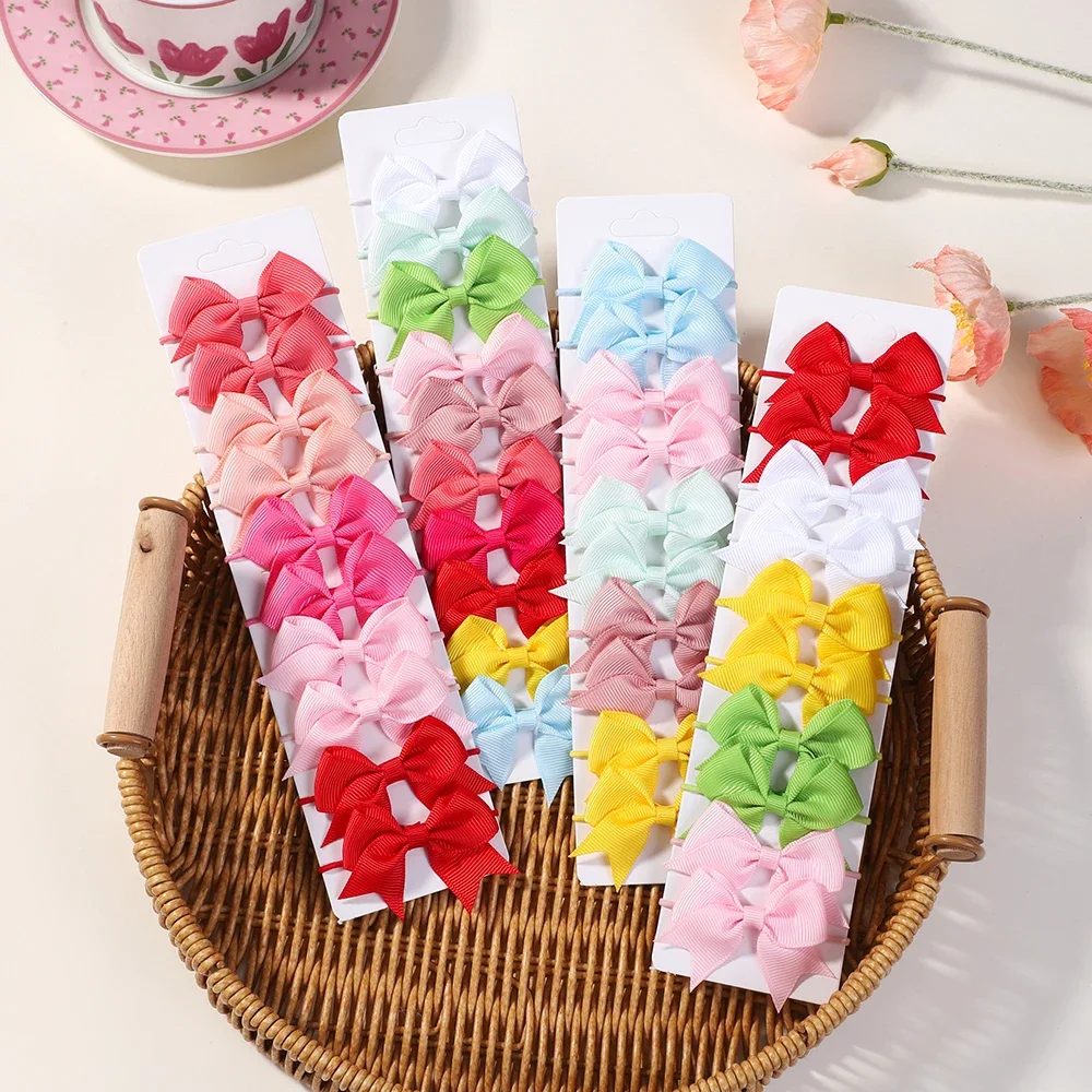10Pcs Bows Elastic Hair rubber - Ribbon Bow Gift บทวิจารณ์และราคา