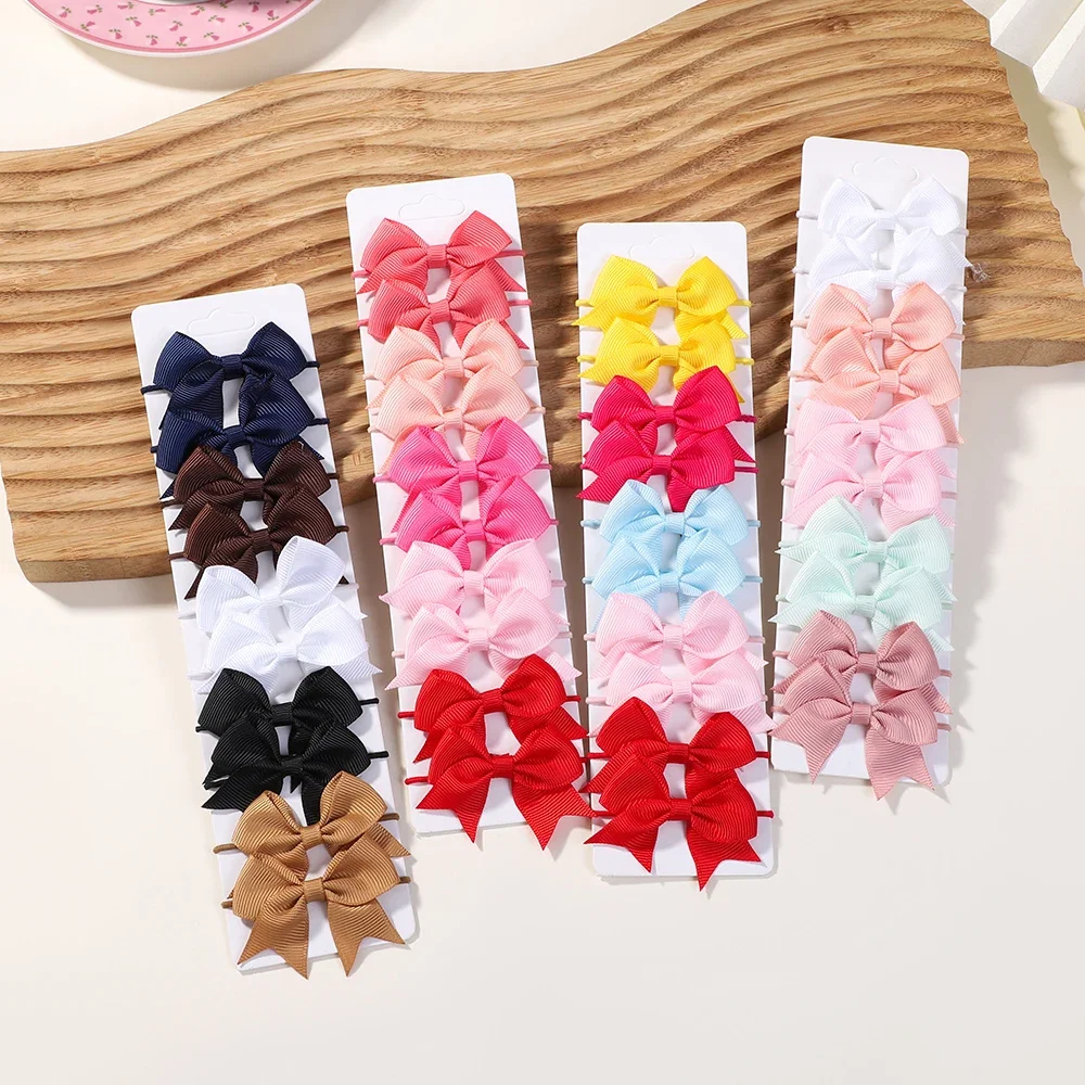 10Pcs Bows Elastic Hair rubber - Ribbon Bow Gift บทวิจารณ์และราคา
